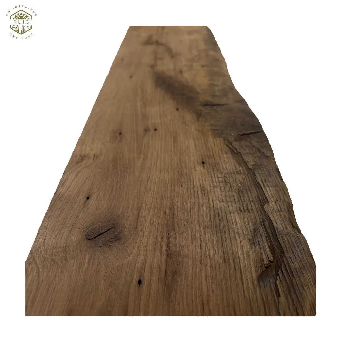 Oud eiken plank uit de Alpen – 204 cm × 20 cm × 5 cm – plank 204205