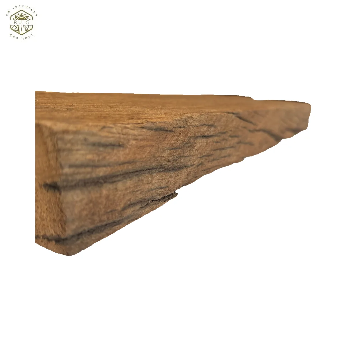 Oud eiken wagonplank – 53 cm × 15,5 cm × 4,5 cm – plank 5315545