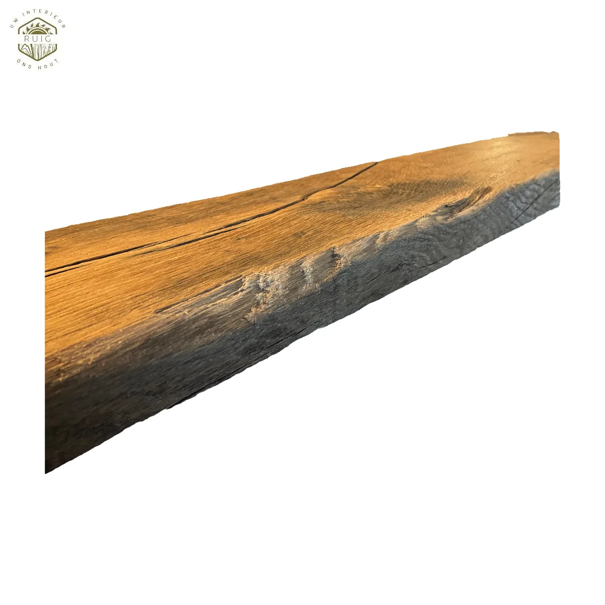 Oud eiken wagonplank – 194 cm × 14 cm × 4 cm – plank 194144