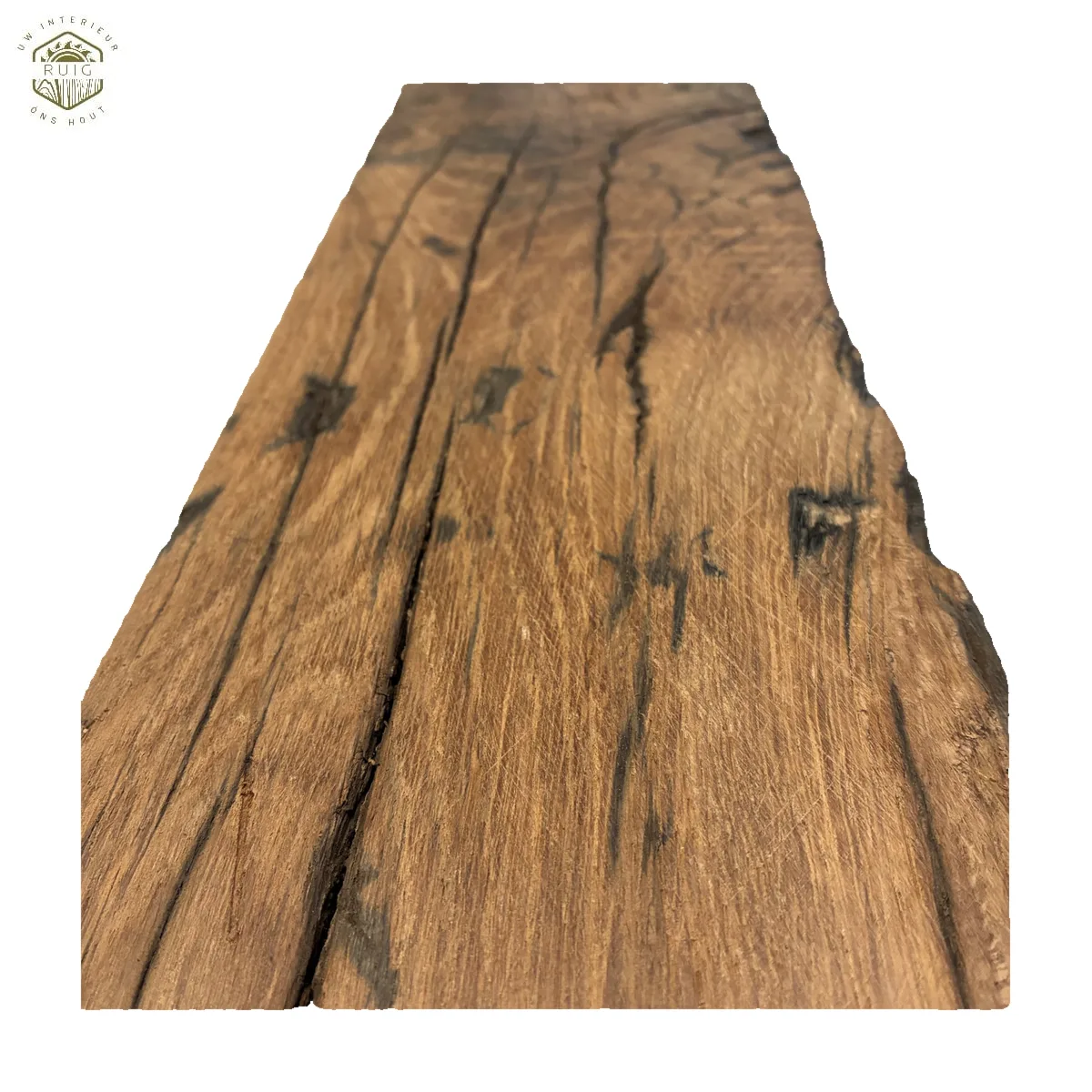 Oud eiken wagonplank – 51 cm × 14,5 cm × 5 cm – plank 511455-2