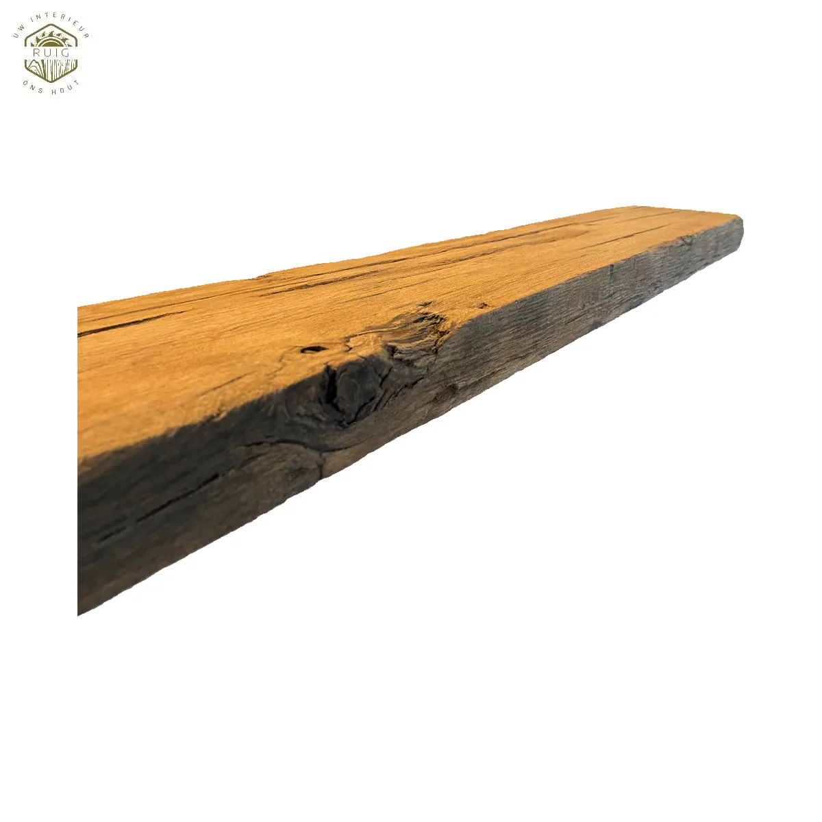 Oud eiken wagonplank – 98 cm × 14 cm × 4 cm – plank 98144