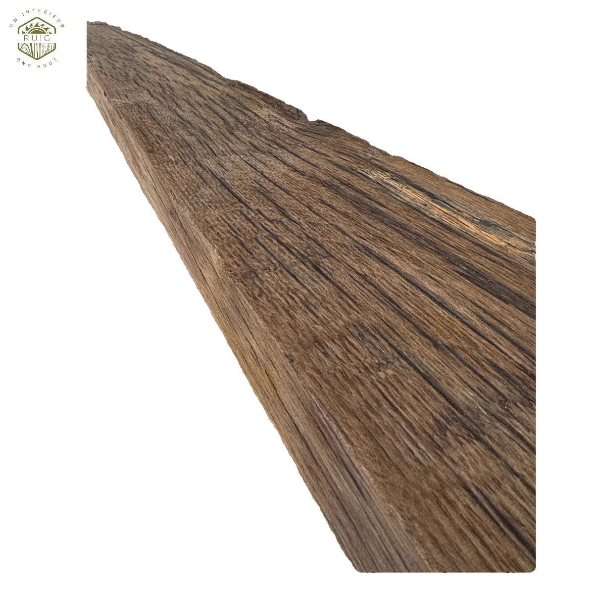 Oud eiken wagonplank – 234 cm × 16 cm × 4 cm – plank 234164