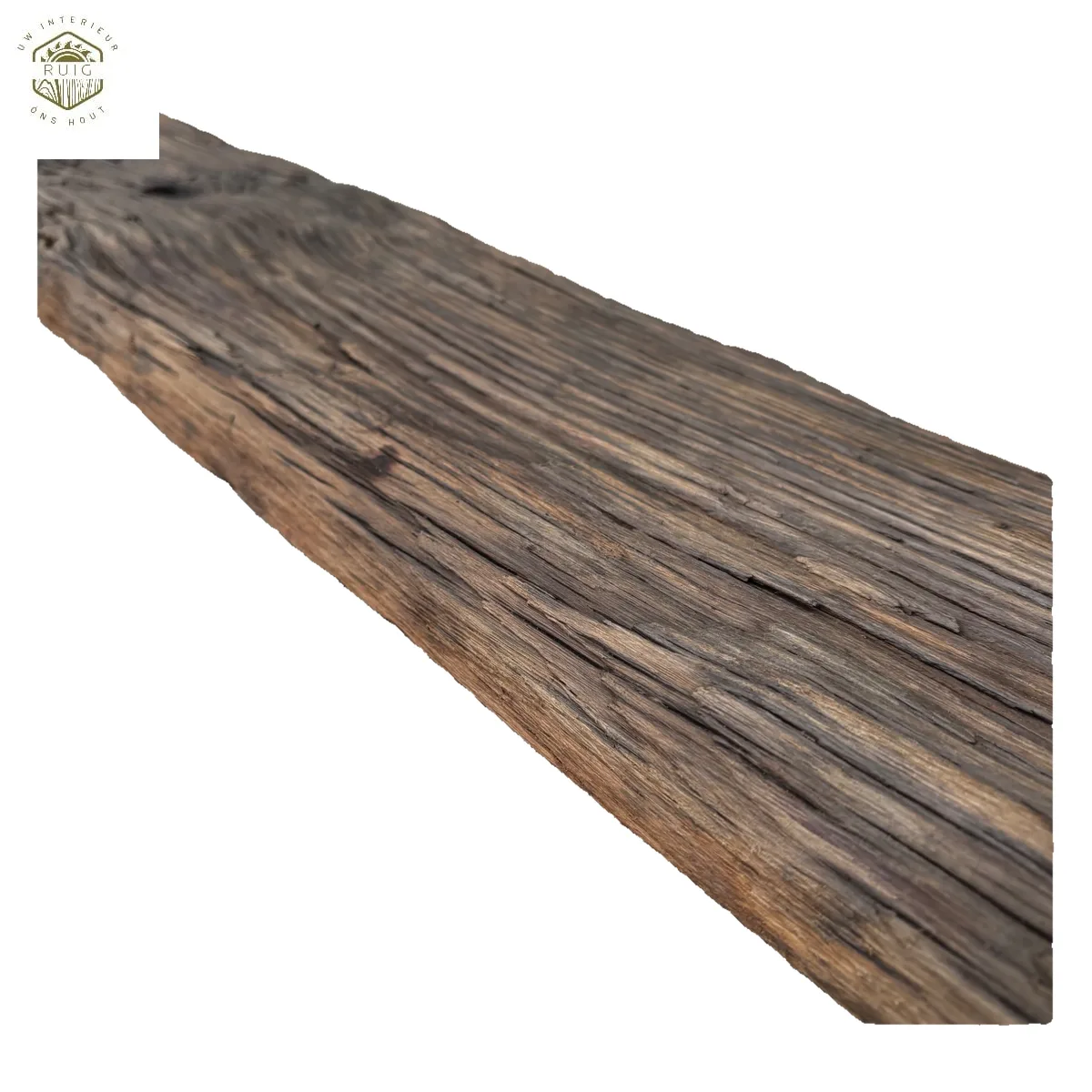 Oud eiken wagonplank – 262 cm × 17 cm × 3,5 cm – plank 2621735
