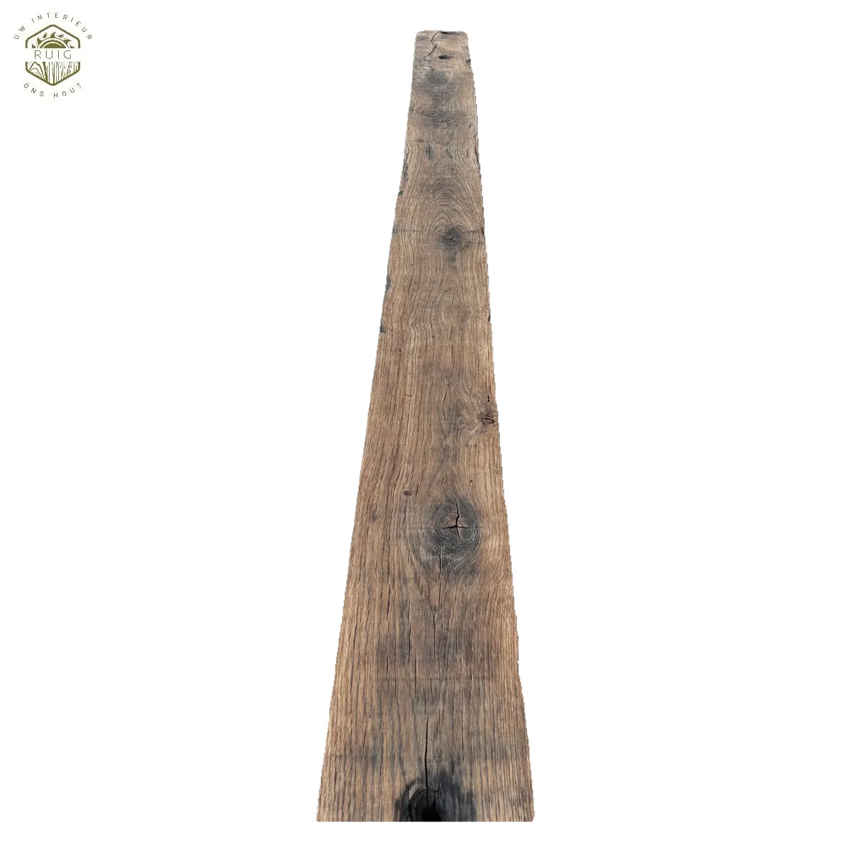 Oud eiken wagonplank – 283 cm × 17 cm × 4,5 cm – plank 2831745