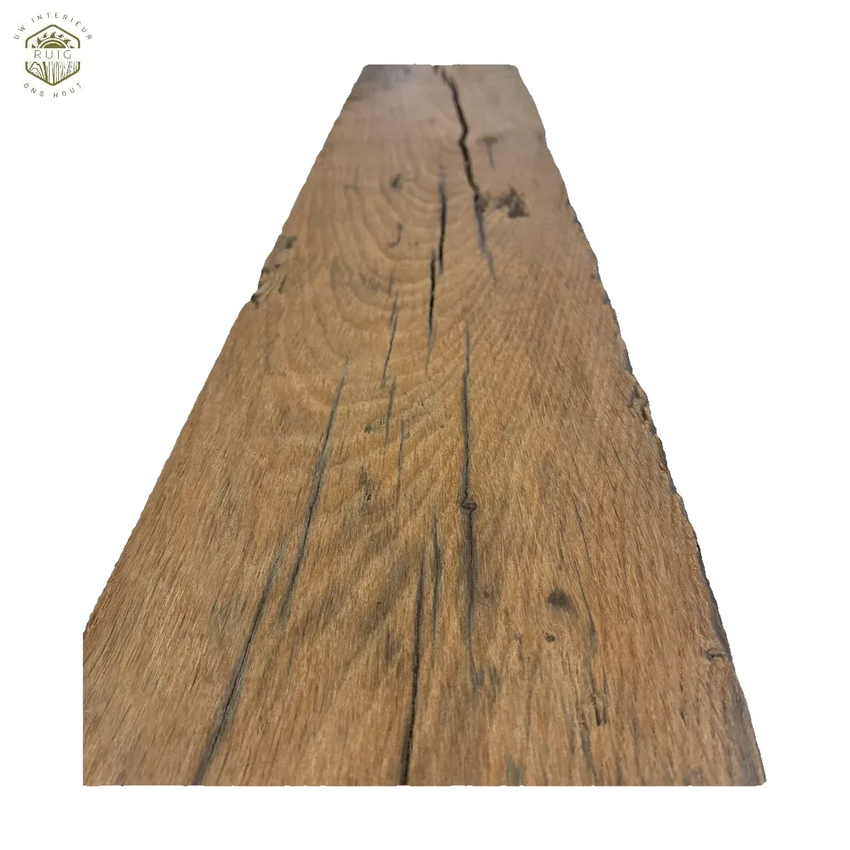 Oud eiken wagonplank – 194 cm × 14 cm × 4 cm – plank 194144