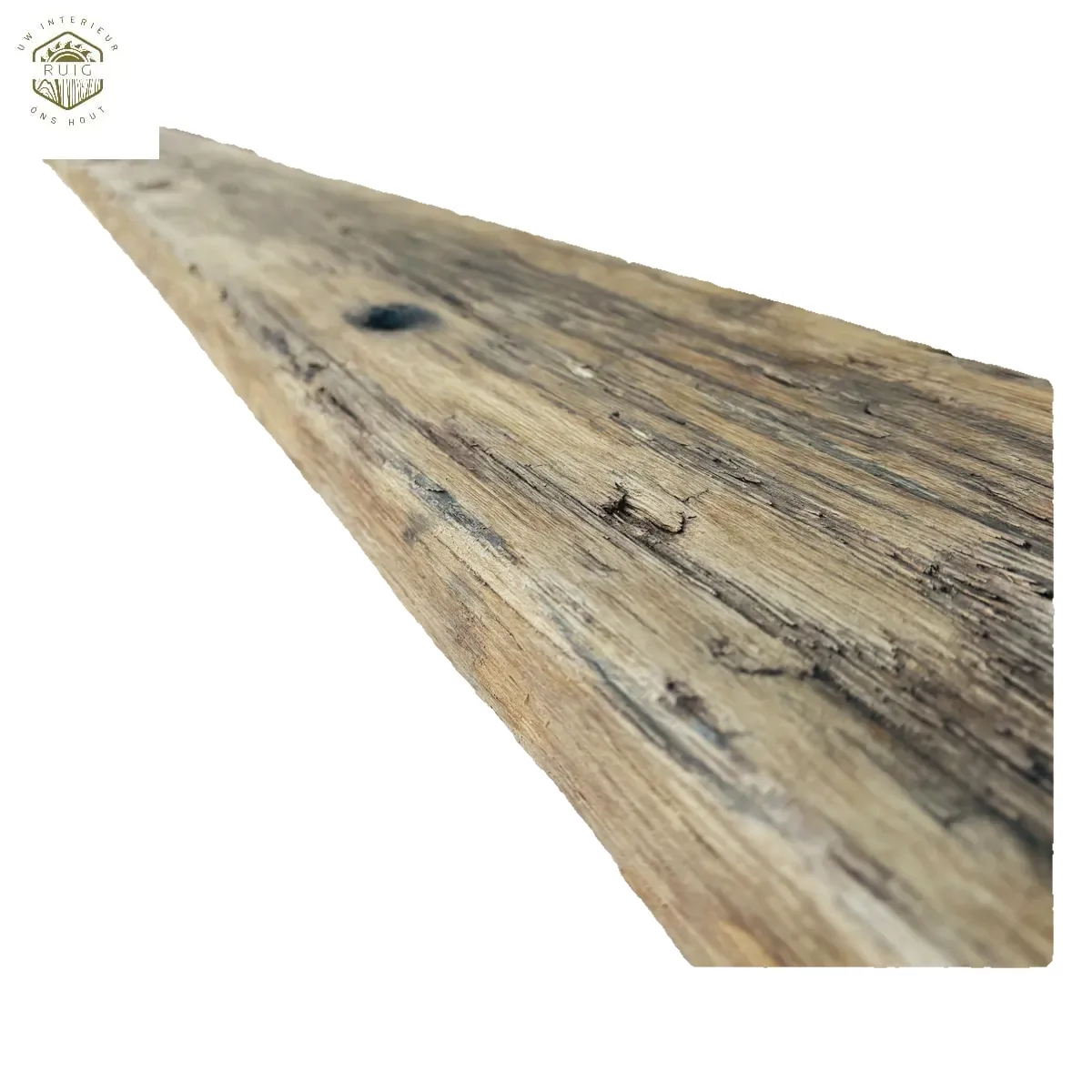 Oud eiken wagonplank – 257 cm × 18 cm × 4 cm – plank 257184