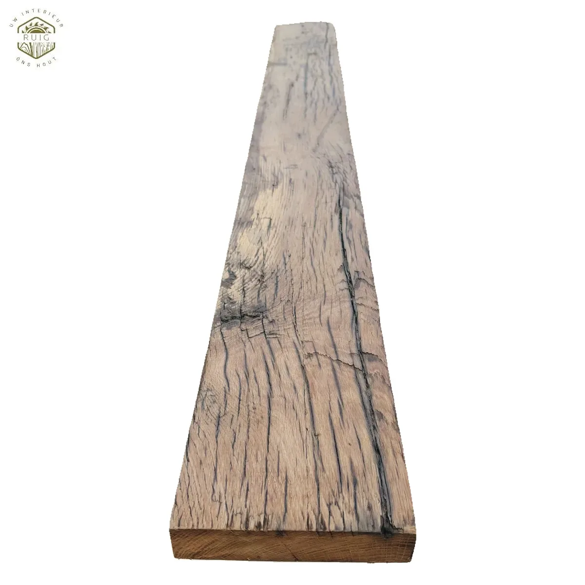 Oud eiken wagonplank – 176,5 cm × 17 cm × 3,5 cm – plank 17651735